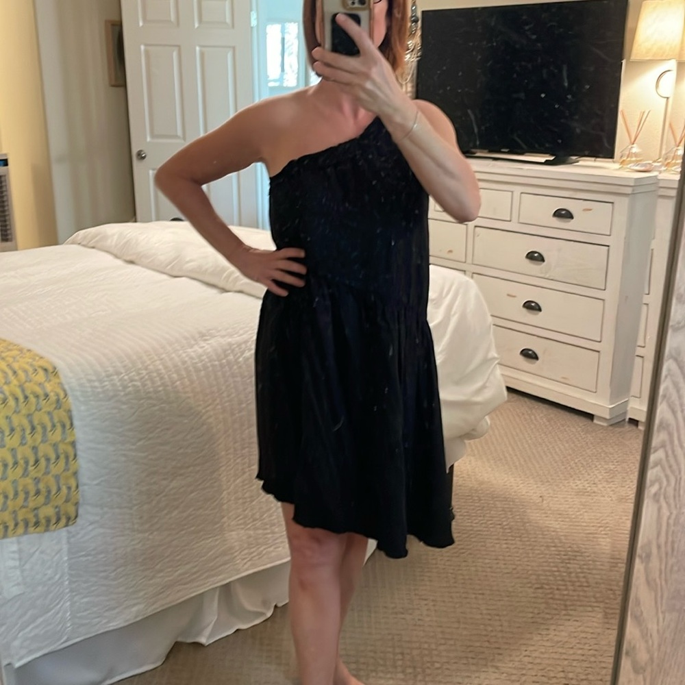 Anthropologie one shoulder summer swing dress size: S
